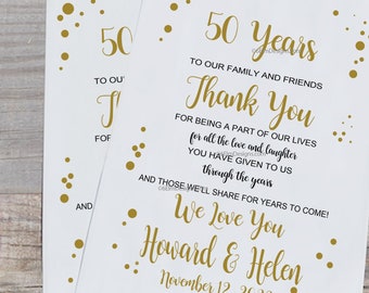 50th Anniversary Party Favor Bags | 50 Year Anniversary Favors | Gold Anniversary | Candy Bar Bags | Candy Buffet Bags | Personalized Bags