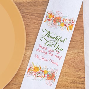 Thanksgiving Thankful for You Silverware Utensil Flatware Bags Fall Leaves Thank You Silverware Bags