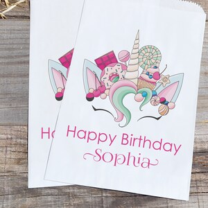 Unicorn Birthday Candy Favor Bags