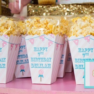Carnival Popcorn Boxes | Girls Birthday Circus Theme Favors | Carnival Favors | Movie Night Popcorn Box | Carnival Theme Birthday | Bunting