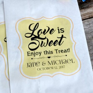Wedding Candy Bags Love is Sweet | Wedding Candy Bar | Popcorn Bar | Favor Bags | Popcorn Bags | Wedding Favor Bags | Candy Buffet Bags