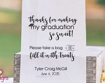 Graduation Favor Bags Congratulations Class of 2024 Personalized Favor Bags ,Candy Bags, Thank You Graduation Party Bags, Favor Bags