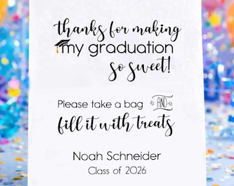 Class of 2026 Graduation Favor Bags • Personalized Candy Bags • Custom Party Thank You Bags