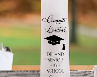 Class of 2025 Graduation Party Decorations Silverware Utensil Flatware Bags Pouches, School Name and Graduates Name