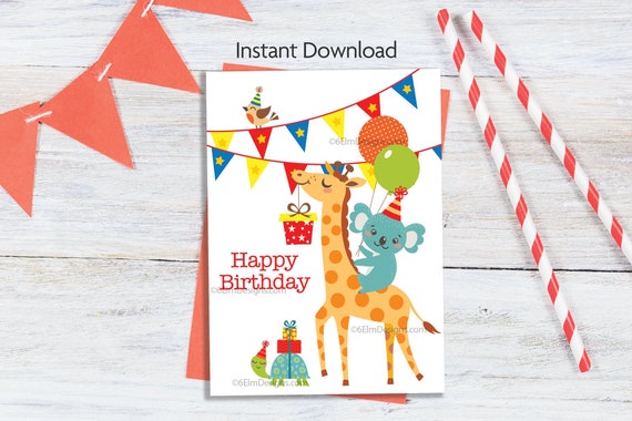 Printable Happy Birthday Boy Instant Download Little Boy Birthday Card ...
