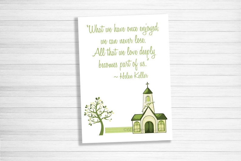 Printable Sympathy Card, Instant Download Sympathy Greeting Card Condolence Card, Helen Keller Quote image 4