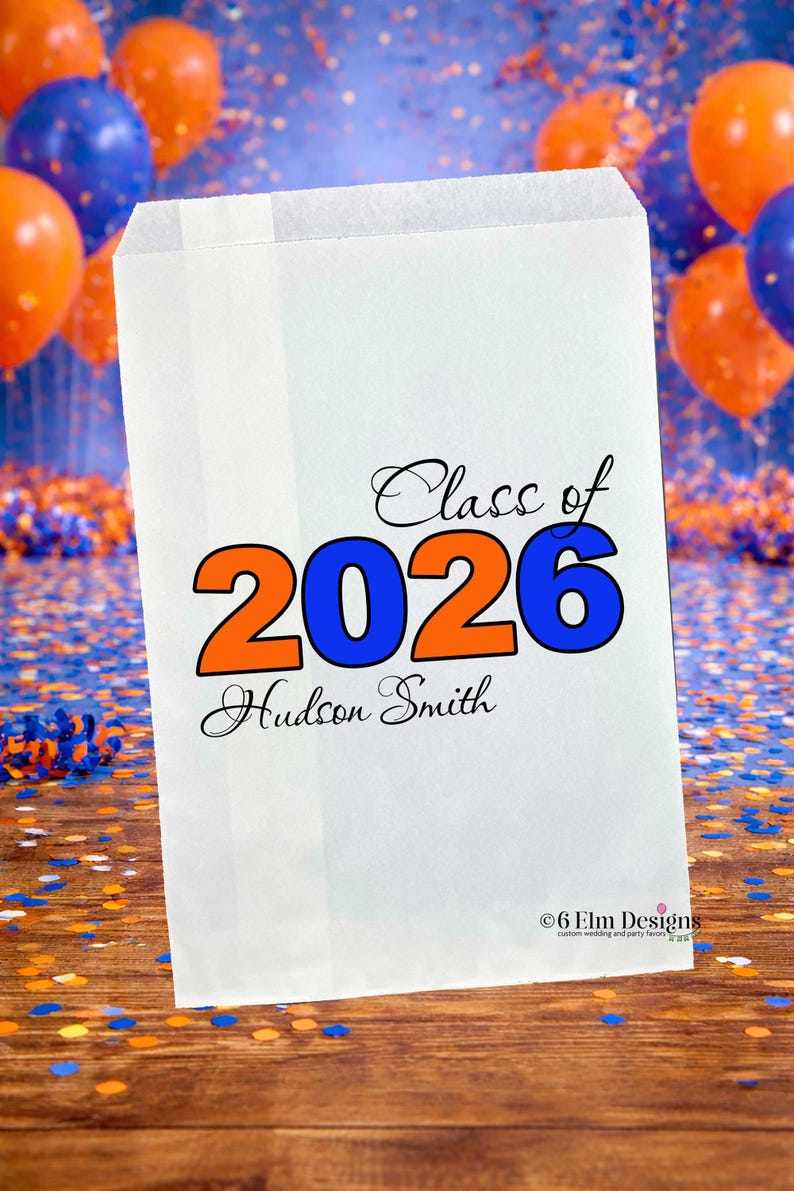 Class of 2026 Graduation Favor Bags • Personalized Candy or Popcorn ...