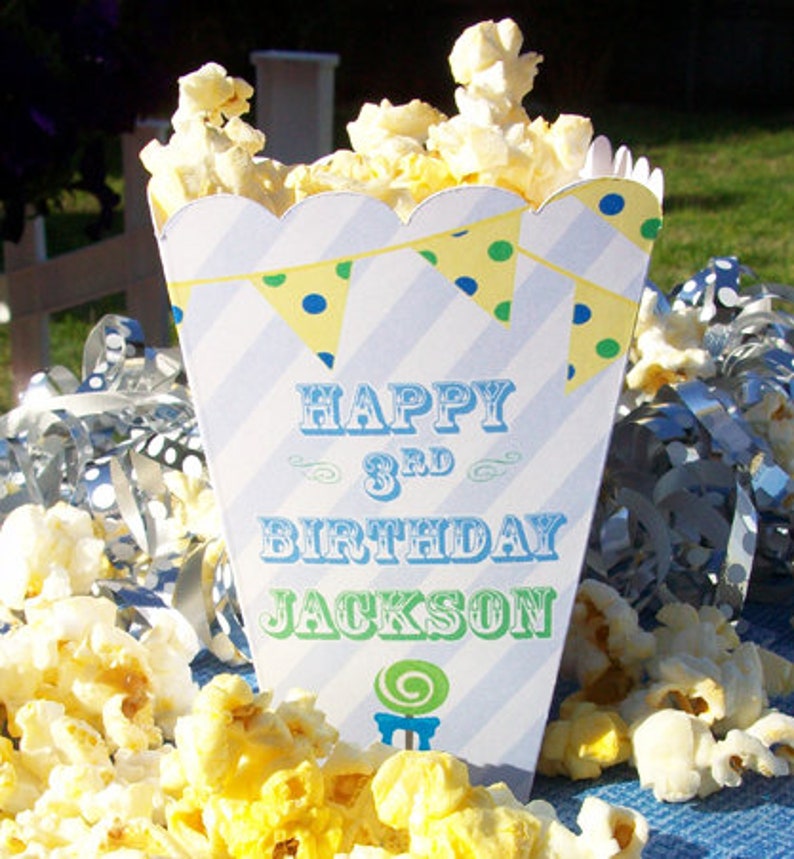 Carnival Popcorn Boxes for Birthday Circus Theme or Carnival Theme Party Favors image 9
