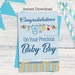 Printable Baby Boy Greeting Card Congratulations New Baby - Etsy