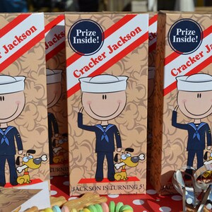 Personalized Cracker Jack Boxes for Children's Birthday Favors Carnival Theme Baseball Theme Party Circus Birthday Circus Theme image 1
