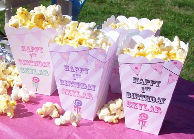 Carnival Popcorn Boxes Girls Birthday Circus Theme Favors Etsy
