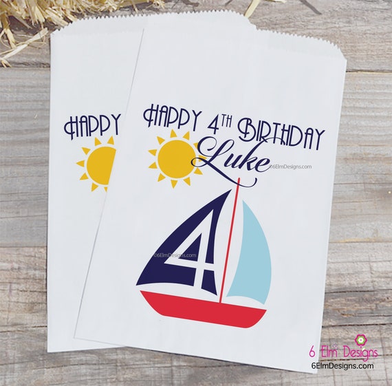 Sailboat Nautical Paper Party Favor Bags | Candy Bags | Popcorn Bags | Candy Buffet Bags | Goodie Bags | Sailboat Birthday | Nautical Bags Il_570xn