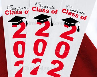 Class of 2025 Graduation Party Silverware Bags, Utensil Pouches, Flatware Holders, Custom Colors Available