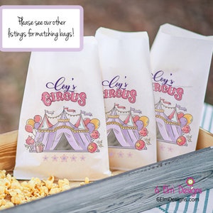 Pink Pastel Circus Popcorn Favor Boxes Carnival Birthday Party Carnival Popcorn Boxes Circus Popcorn Boxes Circus Theme Favors image 7