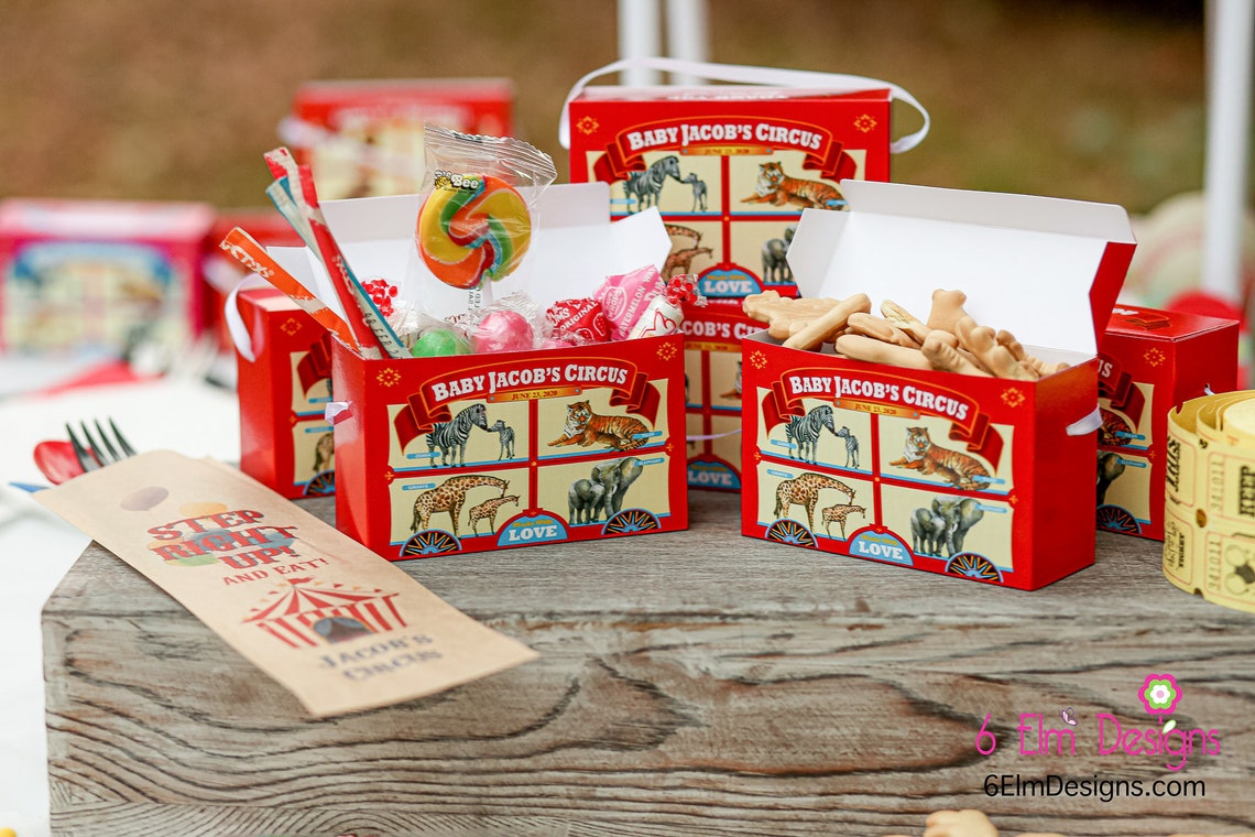 Mommies and Babies Vintage Animal Cracker Favor Boxes Red Etsy