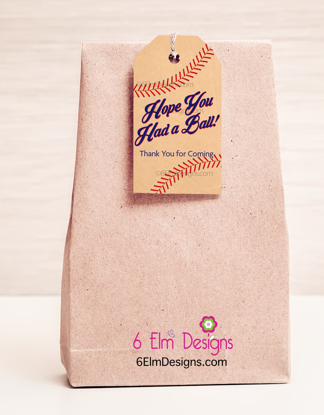 Hope You Had a Ball Digital Print at Home Tag, Baseball Birthday Goody ...