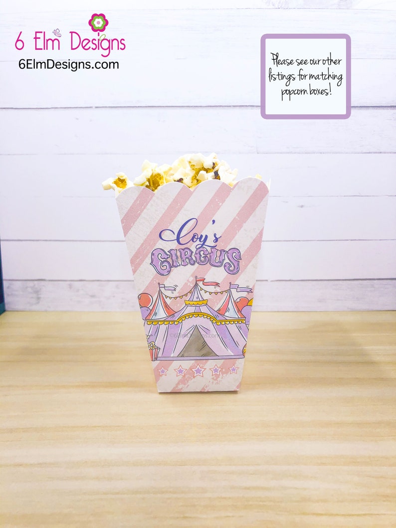 Pale Pink Animal Cracker Boxes, Animal Cookie Boxes, Pastel Pink and Purple, Girls Circus Party, Baby Circus Shower image 6