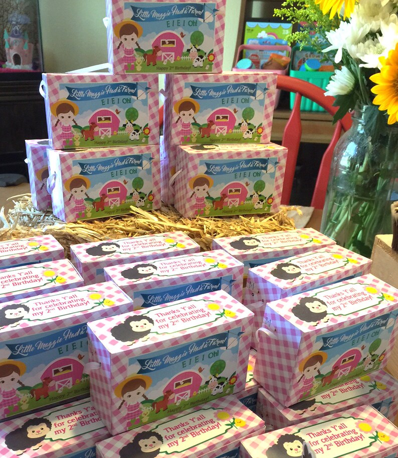 Animal Cracker Boxes for Farm Party Girls Farm Birthday Etsy