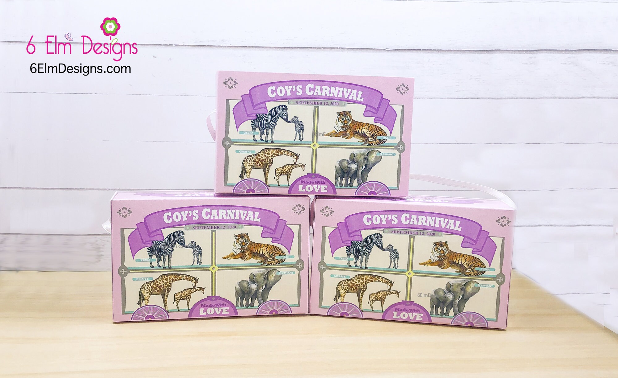 Pale Pink Animal Cracker Boxes Animal Cookie Boxes Pastel Etsy