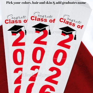 Class of 2026 Graduation Party Silverware Bags, Utensil Pouches, Flatware Holders, Custom Colors Available