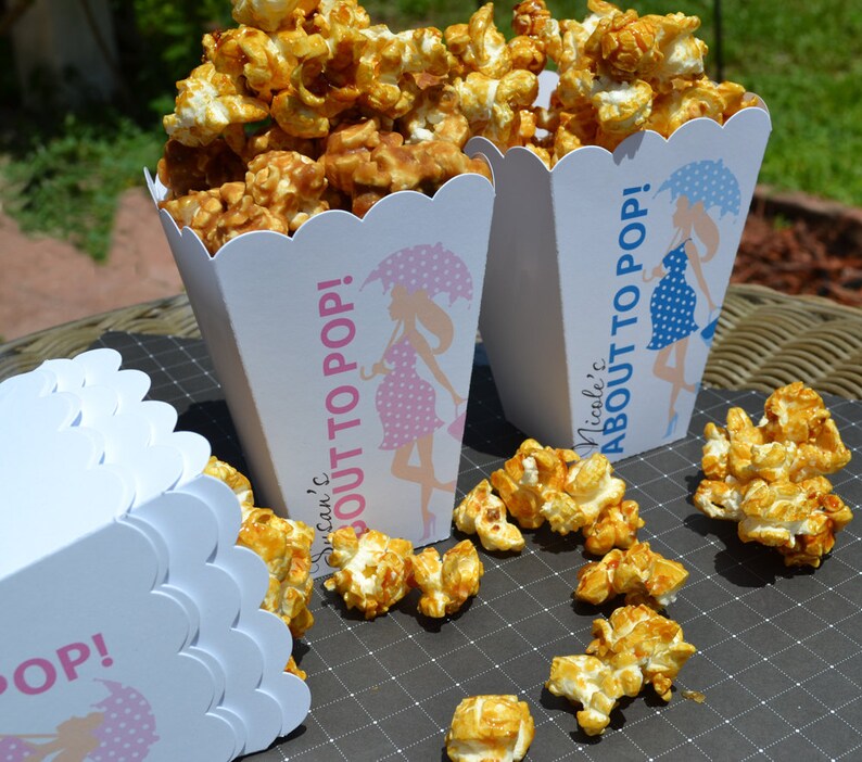 Custom Baby Shower About to Pop Popcorn Boxes Etsy
