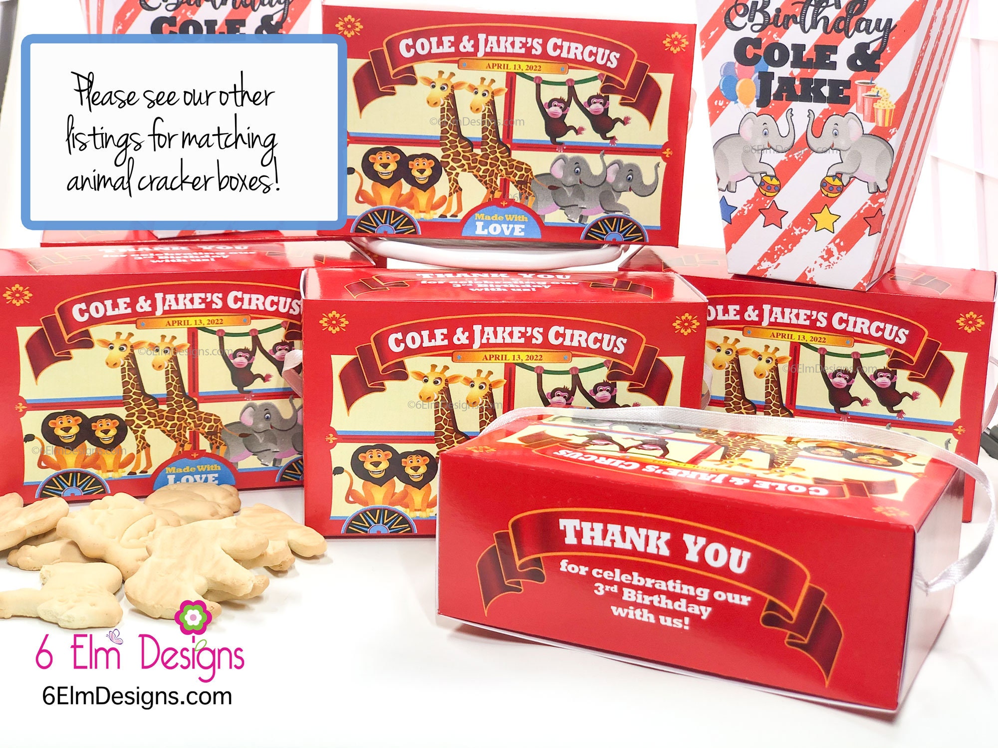 Twin Animal Cracker Boxes Animal Cookie Boxes Twin Circus Etsy