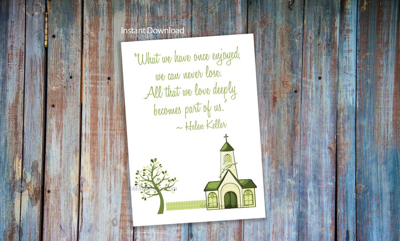 Printable Sympathy Card, Instant Download Sympathy Greeting Card Condolence Card, Helen Keller Quote image 9