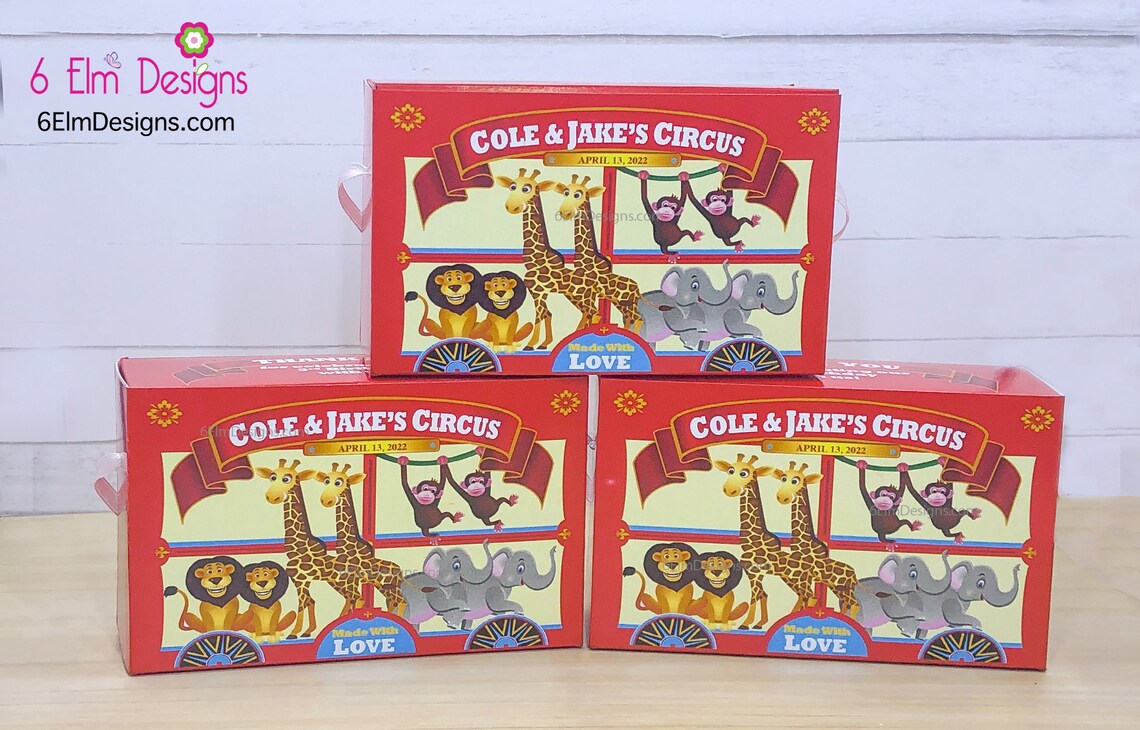 Twin Animal Cracker Boxes Animal Cookie Boxes Twin Circus Etsy