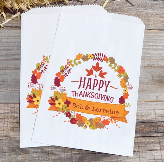 Happy Thanksgiving Wreath Favor Bags Il_570xn