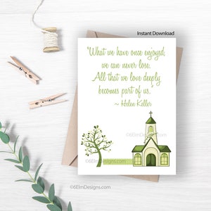 Printable Sympathy Card, Instant Download Sympathy Greeting Card Condolence Card, Helen Keller Quote image 6