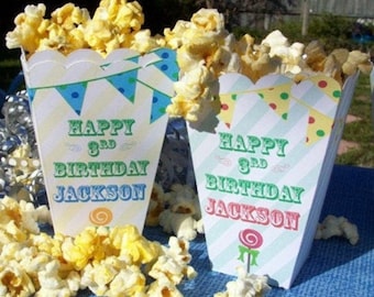 Carnival Popcorn Boxes for Birthday Circus Theme or Carnival Theme Party Favors