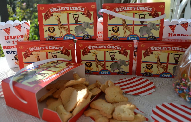 Animal Cracker Boxes Children's Carnival Birthday Party Etsy Canada