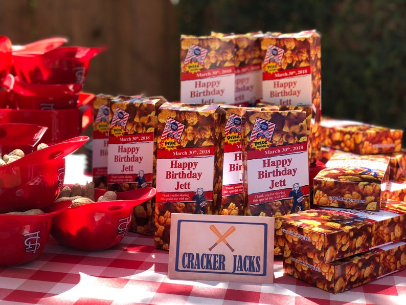 Cracker Jack Boxes for Baseball Birthday Party Favors Etsy