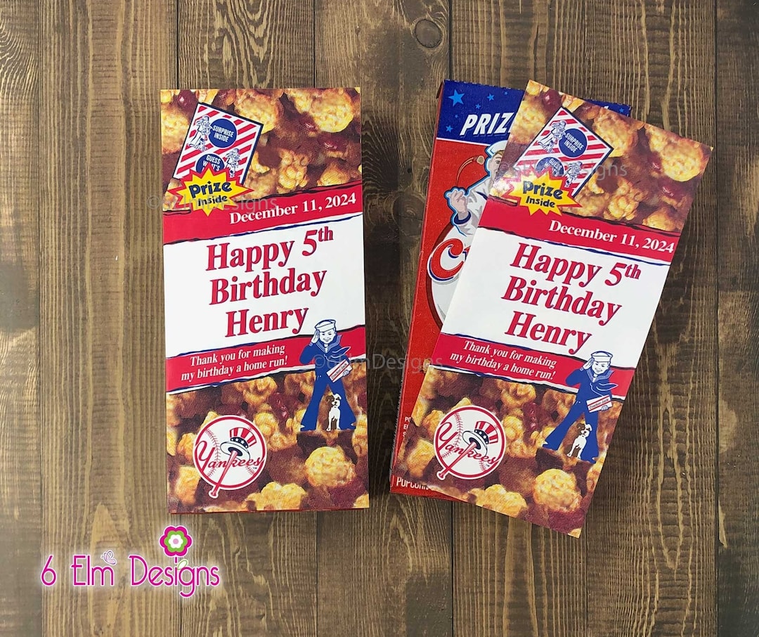 Cracker Jack Labels, Custom Cracker Jack Stickers for Birthdays