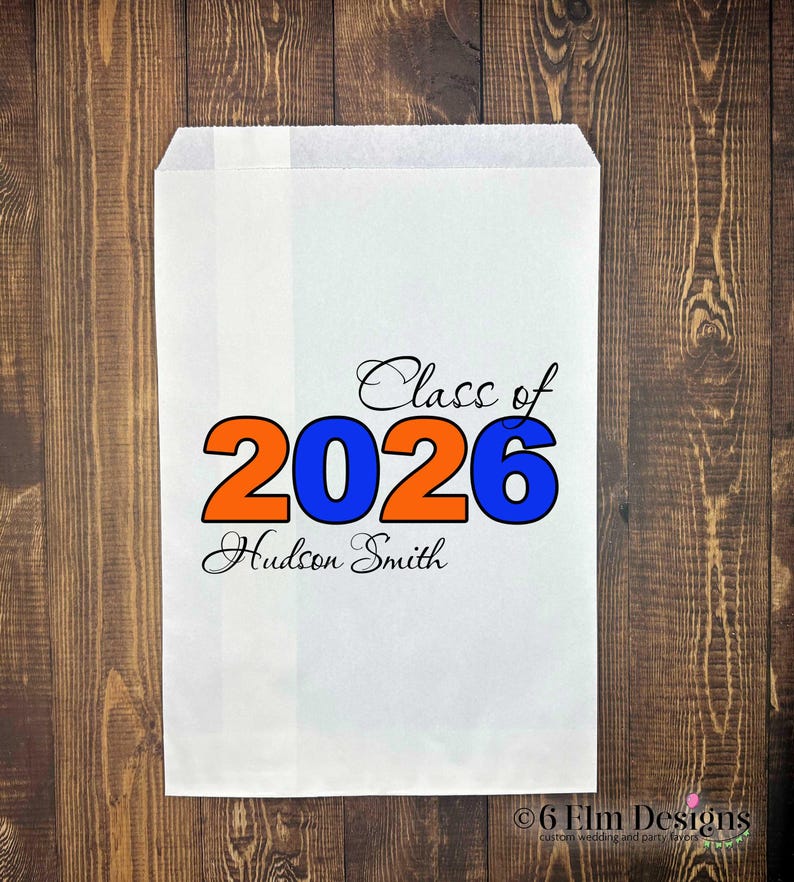 Class of 2026 Graduation Favor Bags • Personalized Candy or Popcorn ...