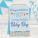 Printable Baby Boy Greeting Card Congratulations New Baby - Etsy