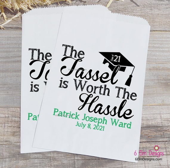 Tassel Worth the Hassle Graduation Cap Party Favor Bags - Class of 2021 Il_570xn