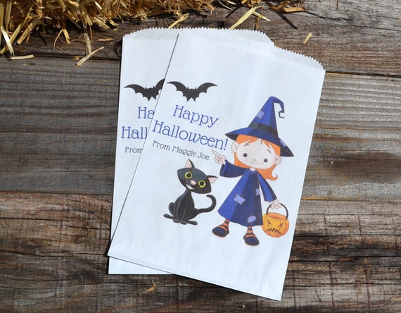 Witch Personalized Halloween Goodie Bags for Trick or Treat Il_570xn