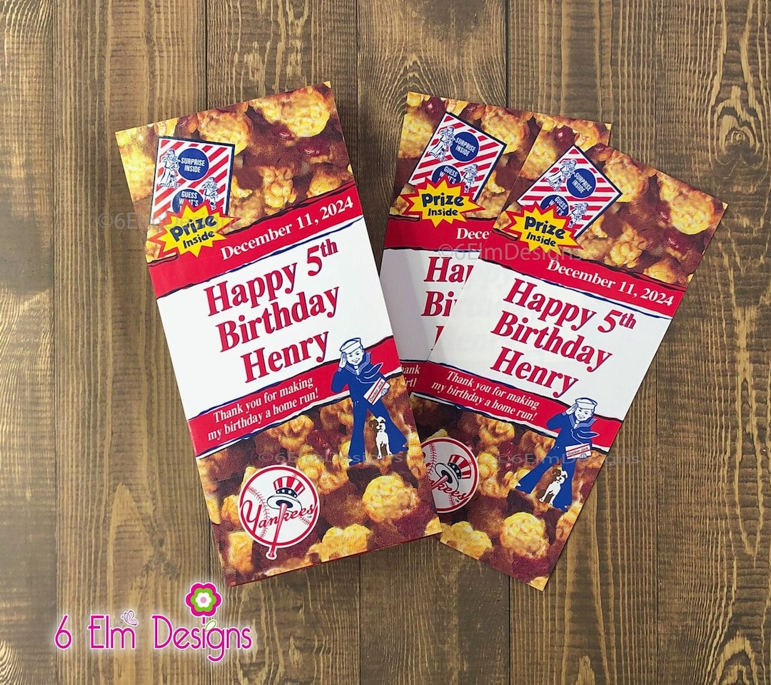 Cracker Jack Labels, Custom Cracker Jack Stickers for Bar Mitzvahs