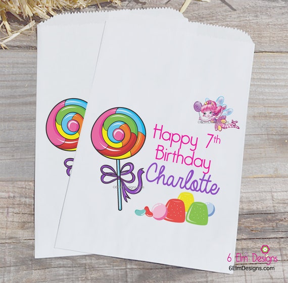 Candyland Fairy Paper Party Favor Bags | Candy Land Favors | Birthday Goodie Bags | Candy Bags | Candyland Bags | Personalized Bags Il_570xn