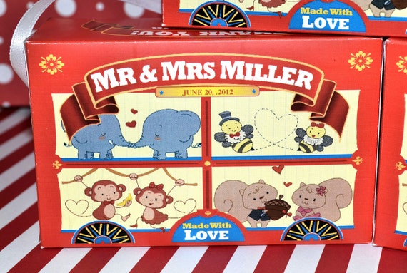 Personalized Animal Cracker Boxes | Wedding Favors | Party Favors | Zoo Wedding | Circus Wedding | Zoo Party |Circus Themed Party Il_570xn