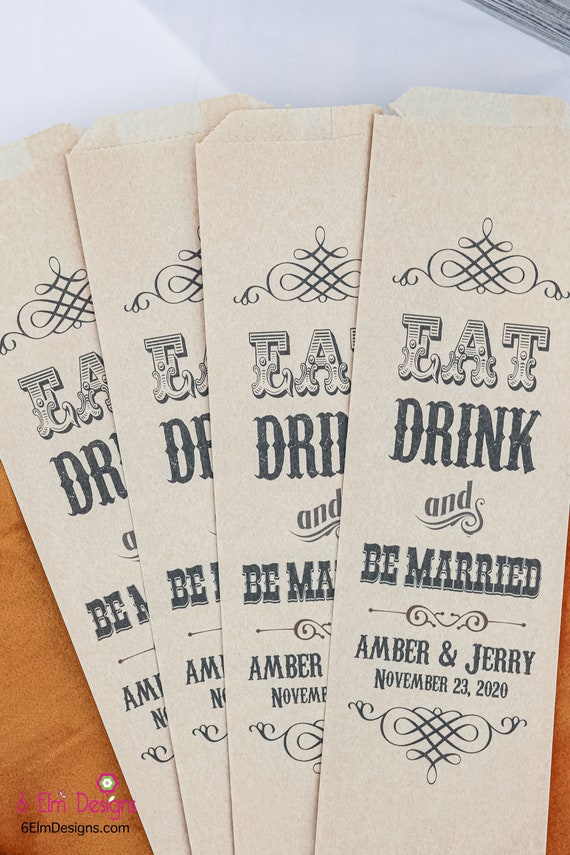 Eat Drink and Be Married Wedding Silverware Utensil Flatware Bags Il_570xn