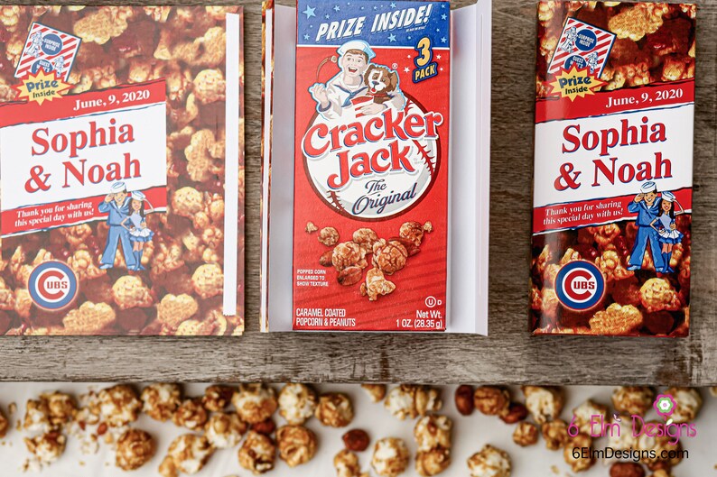 Cracker Jack Wraps Wedding Baseball Theme Party Favor Etsy