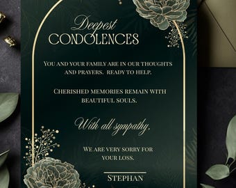 Sympathy Card | Editable Canva Template | Digital or Printable 5x7 Card ...
