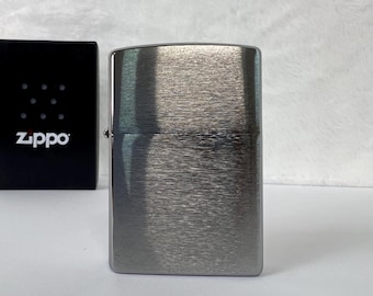 Personalized Brushed Chrome Zippo Lighter, Engraved Gift Box, Handwriting engraved Zippo, Photo engraved Zippo