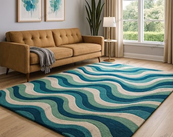 Mid-Century or Modern Décor Themes, Customizable in Size and Color Hand Tufted Rug