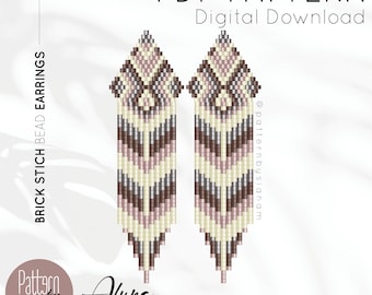 PDF Pattern Earrings • Brick Stitch • Miyuki Beads • DIY Aluna Earrings • Digital Download