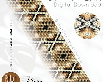 PDF pattern for a large bracelet • Odd number peyote • Miyuki beads • DIY Naïra cuff • Digital download