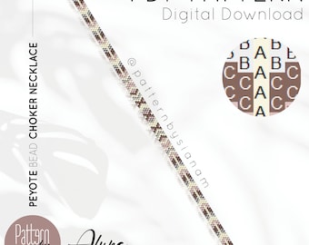 Choker PDF Pattern • Odd Number Peyote • Miyuki Beads • DIY Aluna Necklace • Digital Download