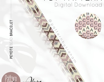 PDF Bracelet Pattern • Odd Number Peyote • Miyuki Beads • DIY Aluna Bracelet • Digital Download